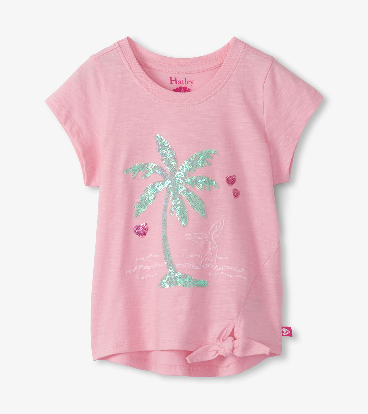 Girls Summer Palm Tie Front T-Shirt - Hatley Girls