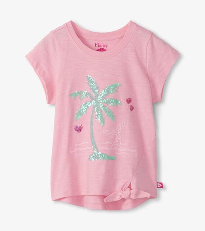Girls Summer Palm Tie Front T-Shirt - Hatley Girls