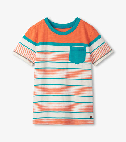Boys Summer Stripes Crew Neck T-Shirt - Hatley Boys
