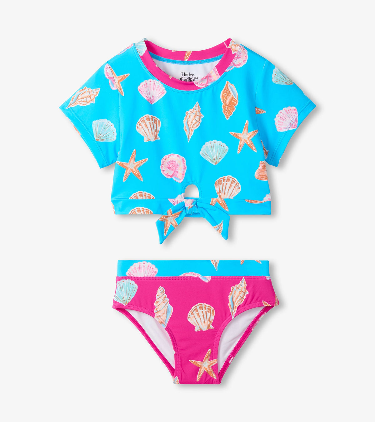 Girls Sea Shells Tie-Front Two-Piece Swimsuit - Hatley Girls