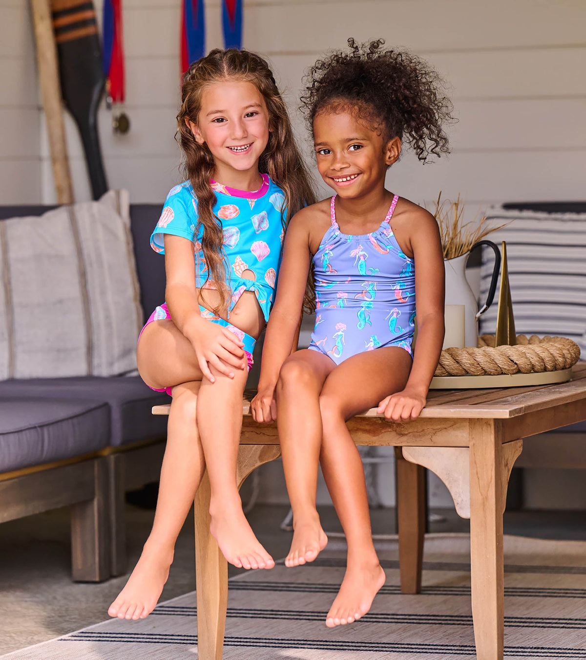 Girls Sea Shells Tie-Front Two-Piece Swimsuit - Hatley Girls