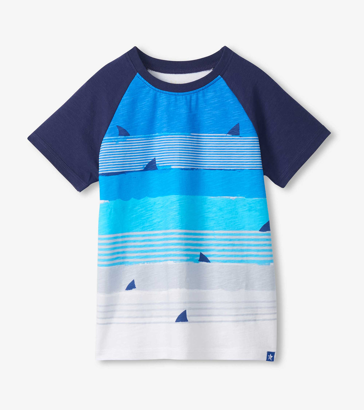 Boys Fin Stripes Raglan T-Shirt - Hatley Boys