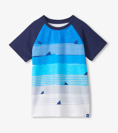 Boys Fin Stripes Raglan T-Shirt - Hatley Boys