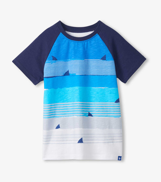Boys Fin Stripes Raglan T-Shirt - Hatley Boys