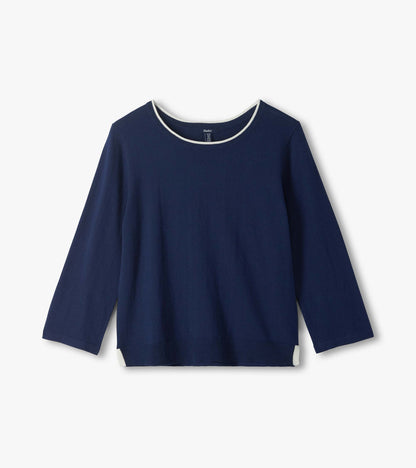 3/4 Sleeve Knit Top - Patriot Blue - Hatley Women