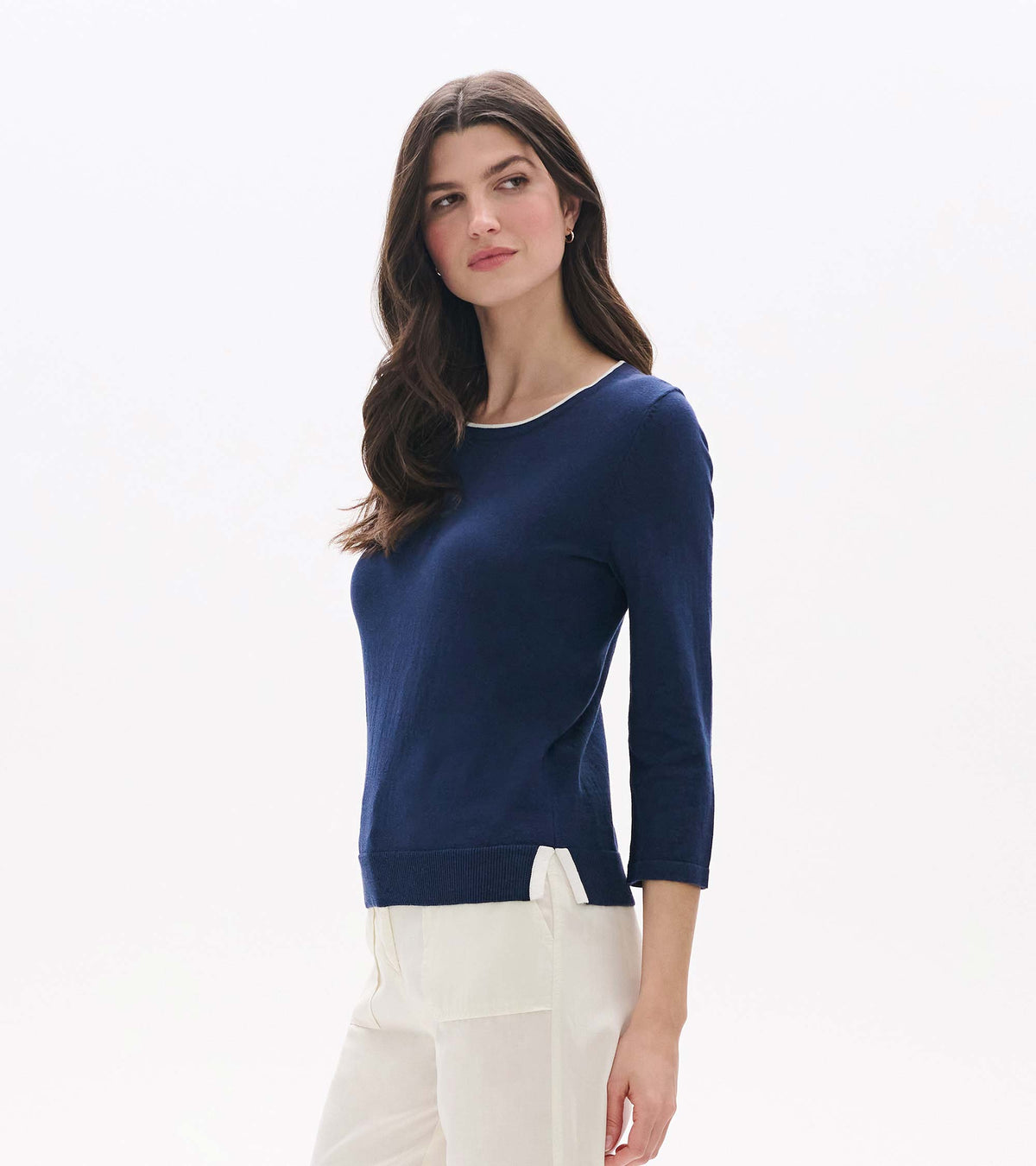 3/4 Sleeve Knit Top - Patriot Blue - Hatley Women