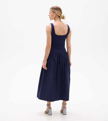 Mix Media Midi Dress - Patriot Blue - Hatley Women