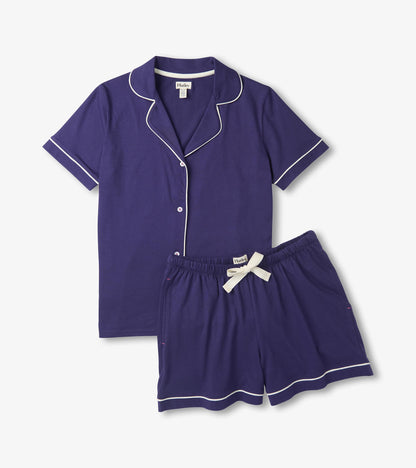 Women's Classic Navy Short Pajama Set - Hatley Women