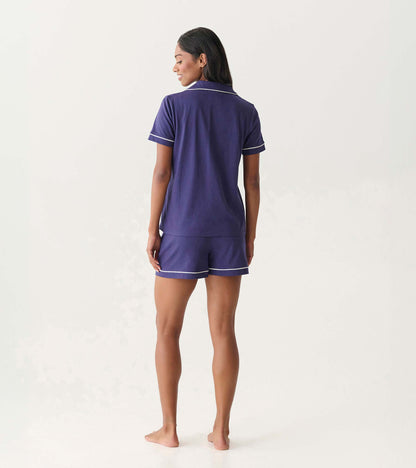 Women's Classic Navy Short Pajama Set - Hatley Women