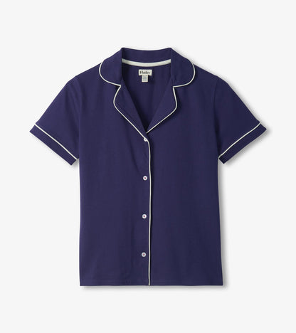 Women's Classic Navy Short Pajama Set - Hatley Women