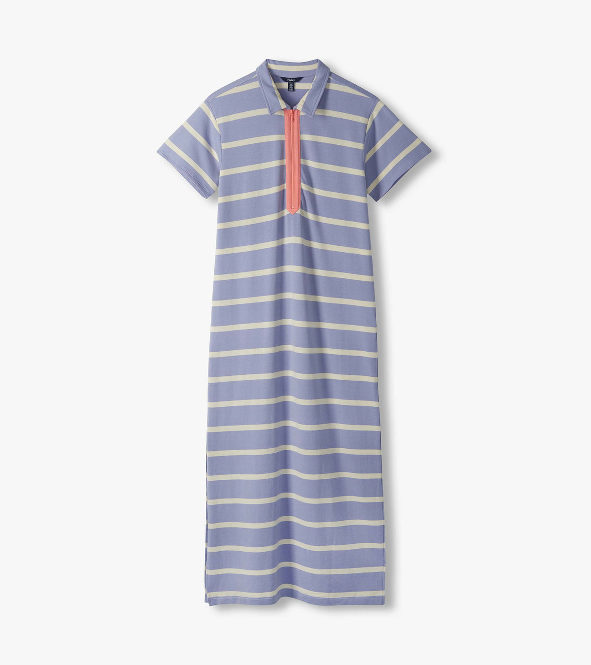 Contrast Zip Maxi Dress - Pale Iris Stripes - Hatley Women