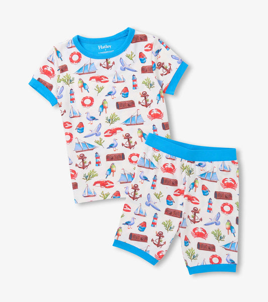Boys Painted Seascape Bamboo Short Pajama Set - Hatley Boys