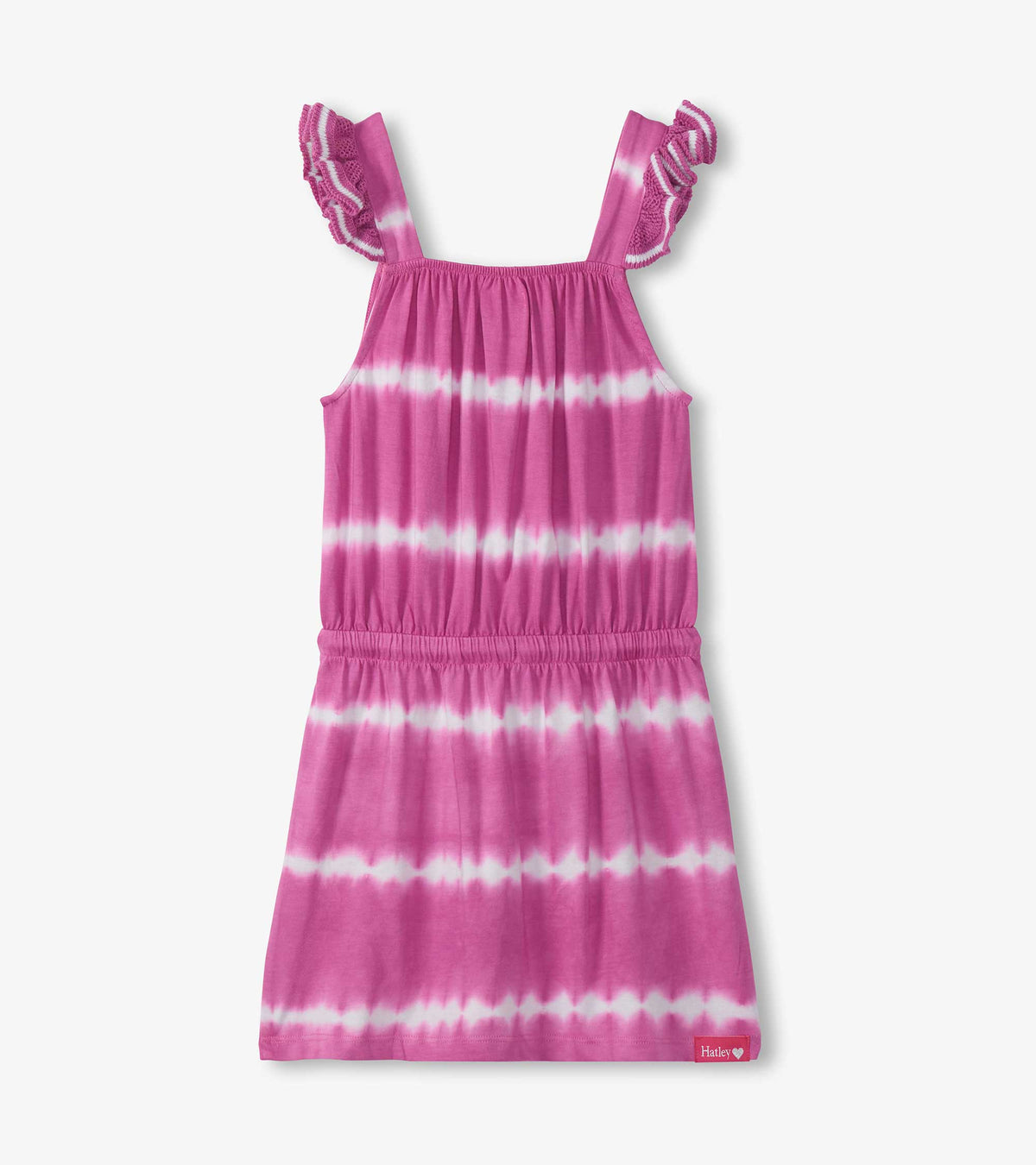 Girls Purple Orchid Tie Dye Crochet Sleeve Dress - Hatley Girls