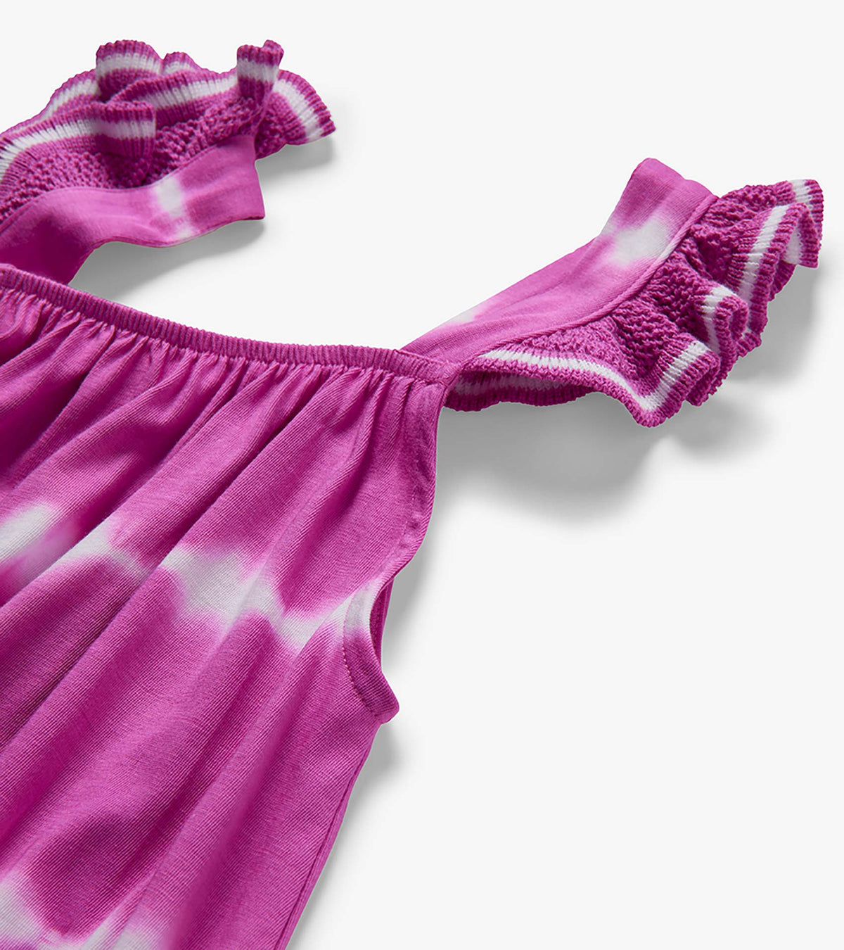 Girls Purple Orchid Tie Dye Crochet Sleeve Dress - Hatley Girls
