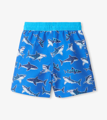 Boys Patterned Sharks Swim Trunks - Hatley Boys