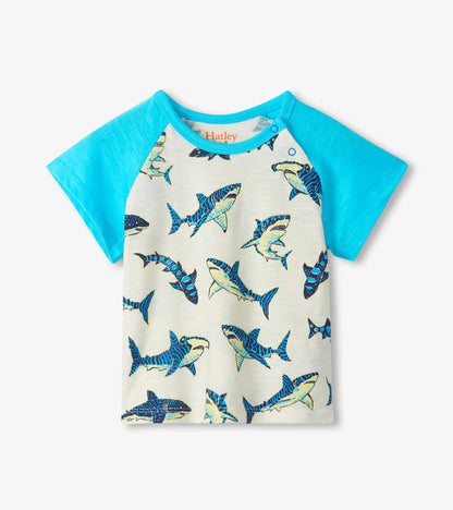 Baby & Toddler Boys Glow in the Dark Sharks Raglan T-Shirt - Hatley Baby & Toddler
