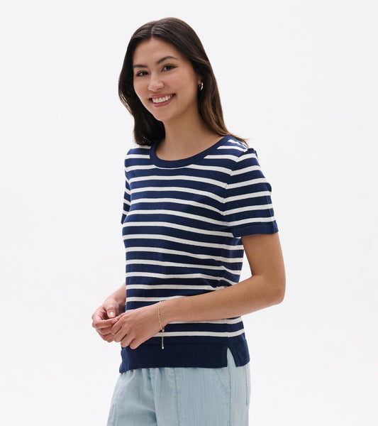 Simone Knit Tee - Navy & White Stripes - Hatley Women