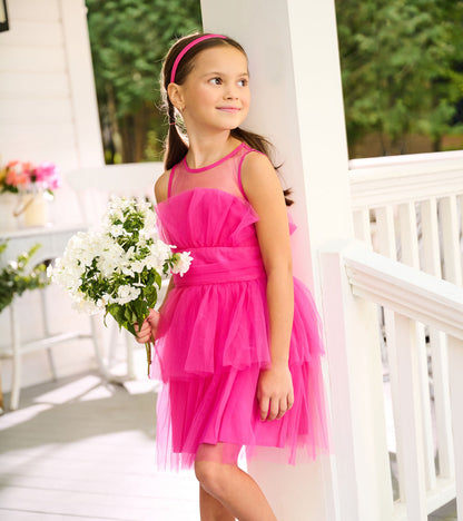Girls Fuchsia Tulle Party Dress - Hatley Girls