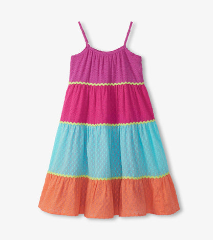 Girls Rainbow Color Block Strappy Midi Dress - Hatley Girls