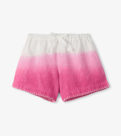 Girls Raspberry Dip Dye Woven Easy Shorts - Hatley Girls