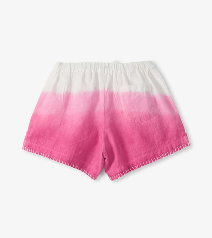Girls Raspberry Dip Dye Woven Easy Shorts - Hatley Girls