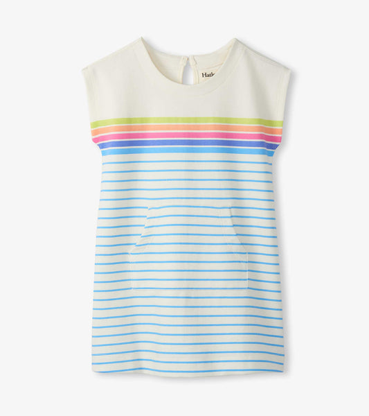 Girls Rainbow Stripe Slouchy Dress - Hatley Girls