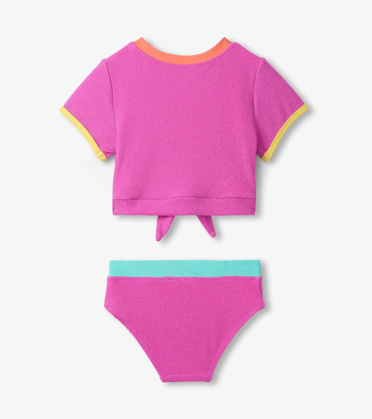 Girls Hot Pink Tie-Front Two-Piece Swimsuit - Hatley Girls