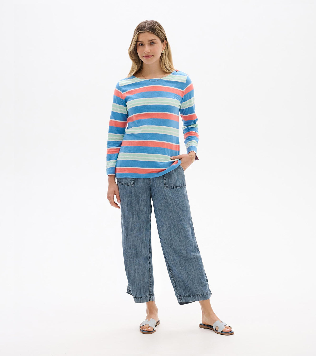 Button Breton - Azure Stripes - Hatley Women