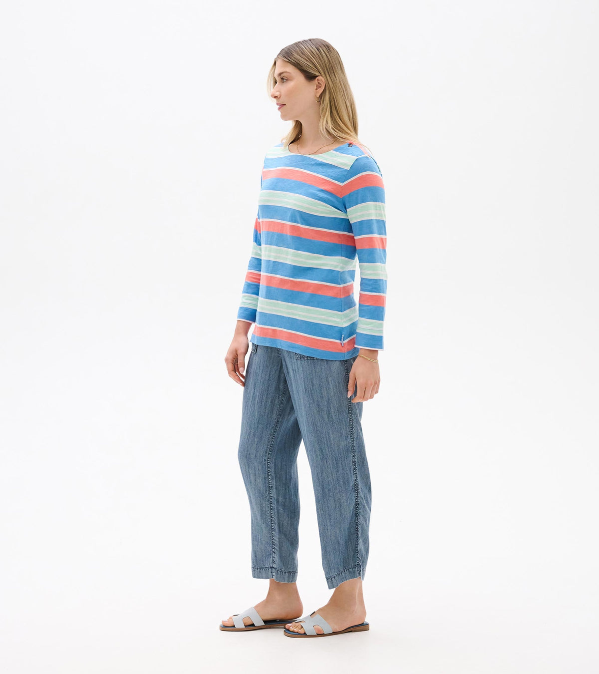 Button Breton - Azure Stripes - Hatley Women