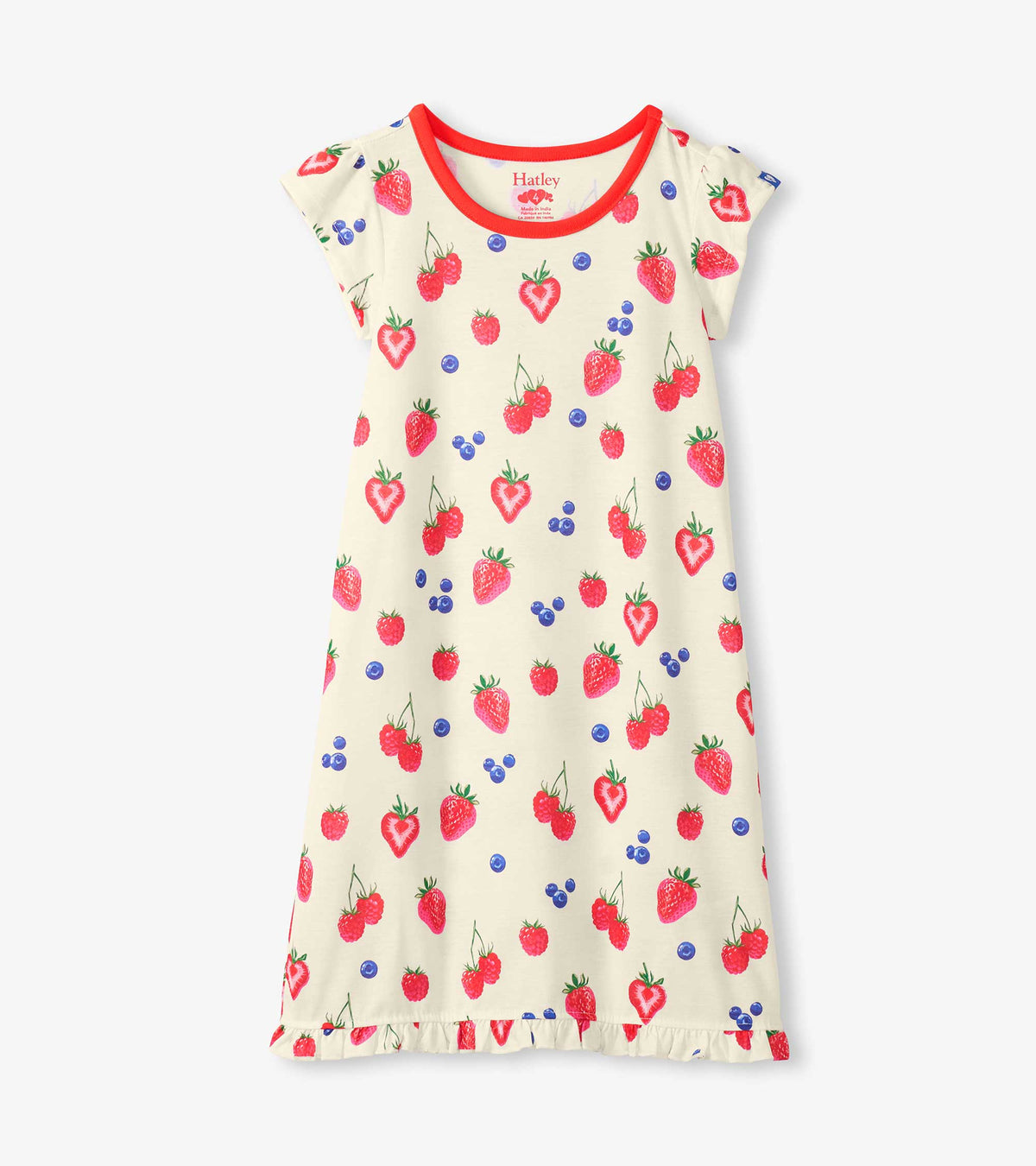 Girls Summer Berries Ruffle Hem Nightdress - Hatley Girls