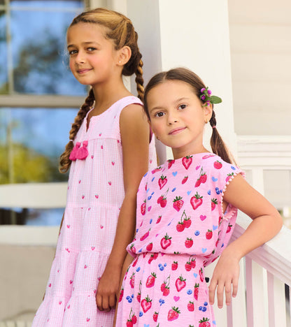 Girls Summer Berries Smocked Waist Dress - Hatley Girls