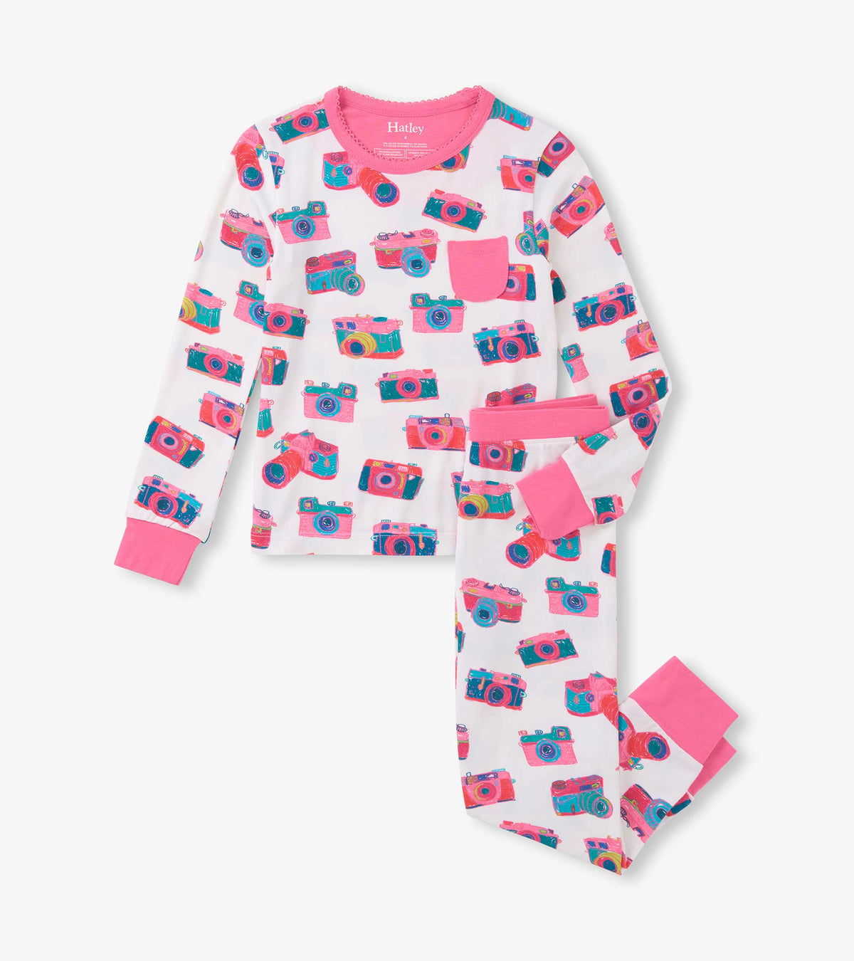 Girls Sketchy Cameras Bamboo Pajama Set - Hatley Girls