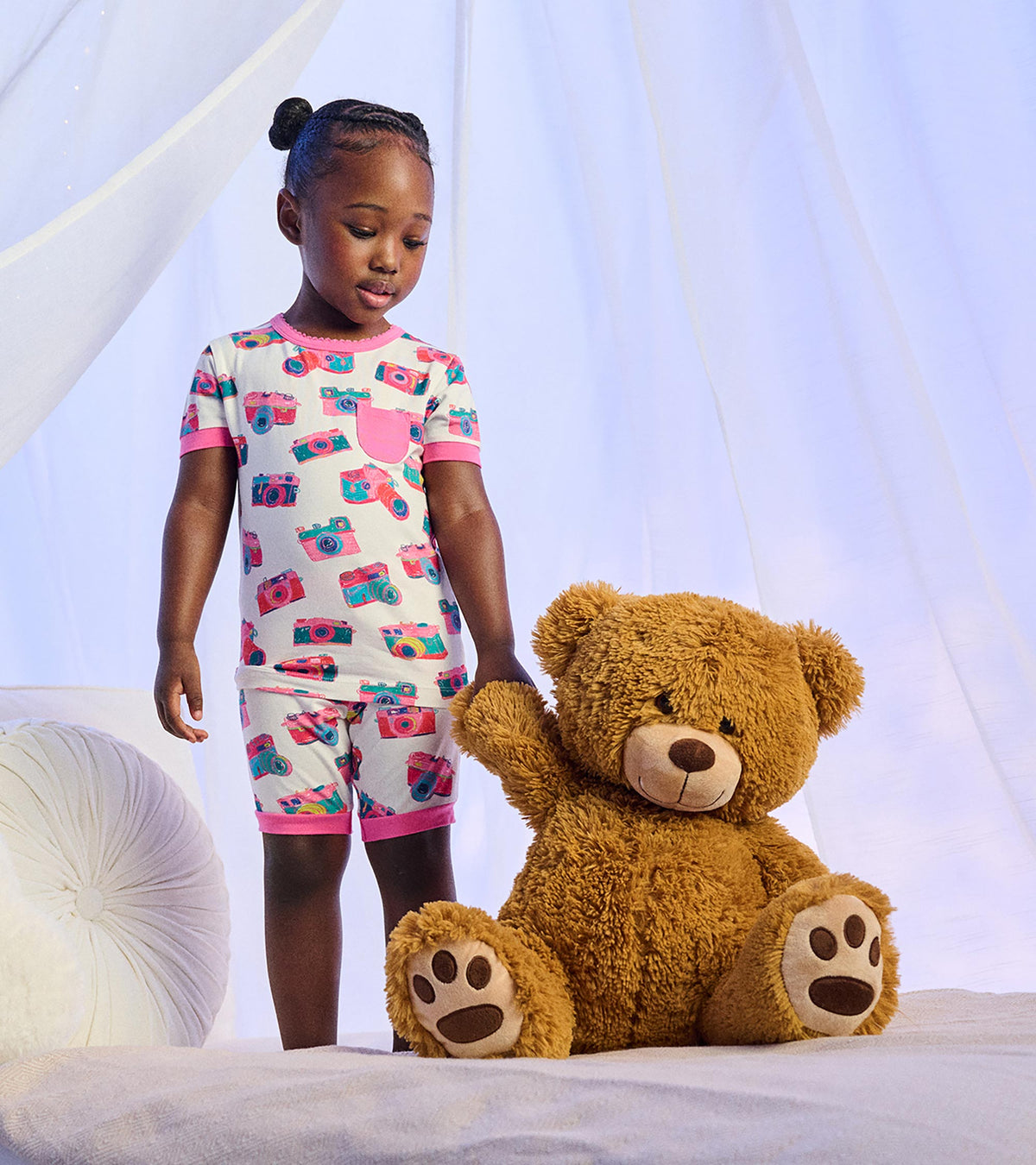 Girls Sketchy Cameras Bamboo Short Pajama Set - Hatley Girls