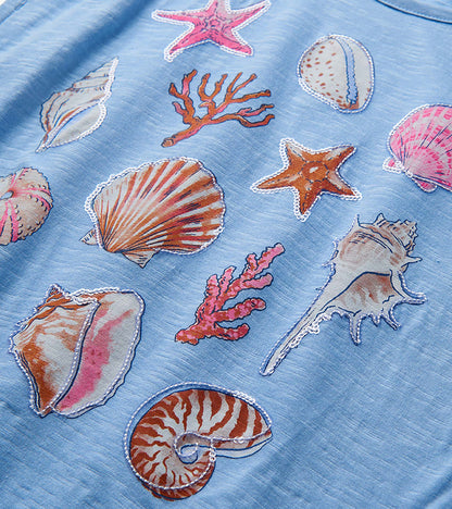 Girls Sea Shell Cinched Shoulder Top - Hatley Girls