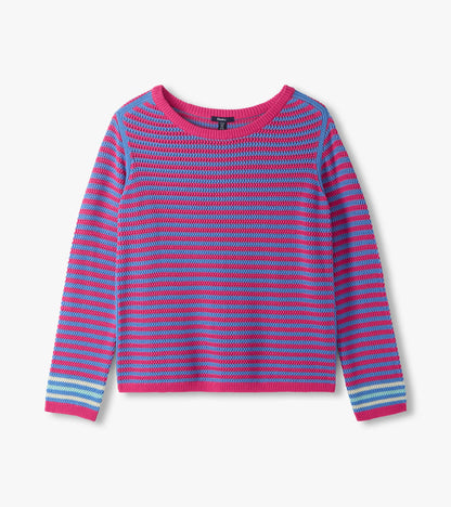 Pointelle Stripe Sweater - South East Summer - Hatley Women