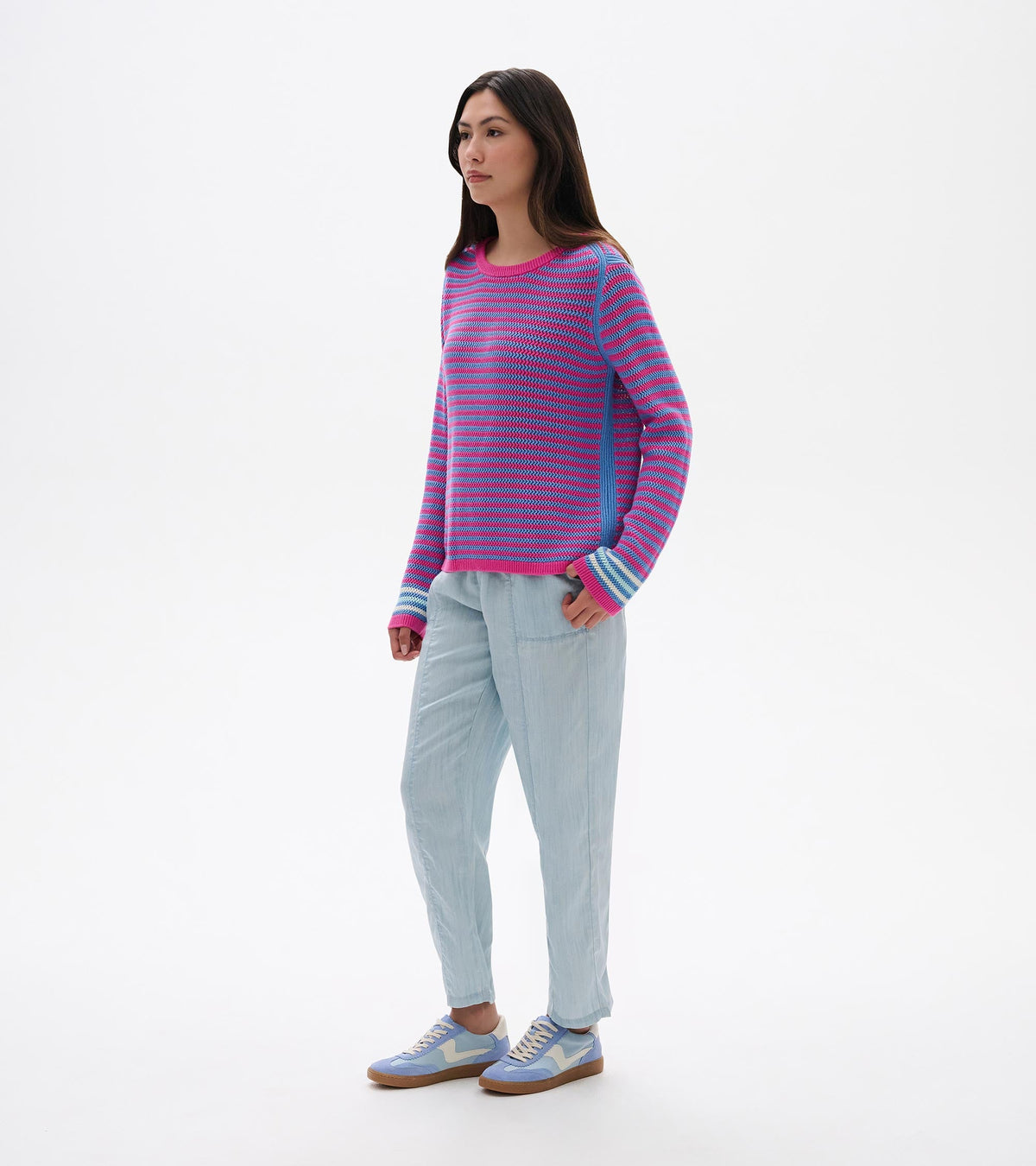 Pointelle Stripe Sweater - South East Summer - Hatley Women