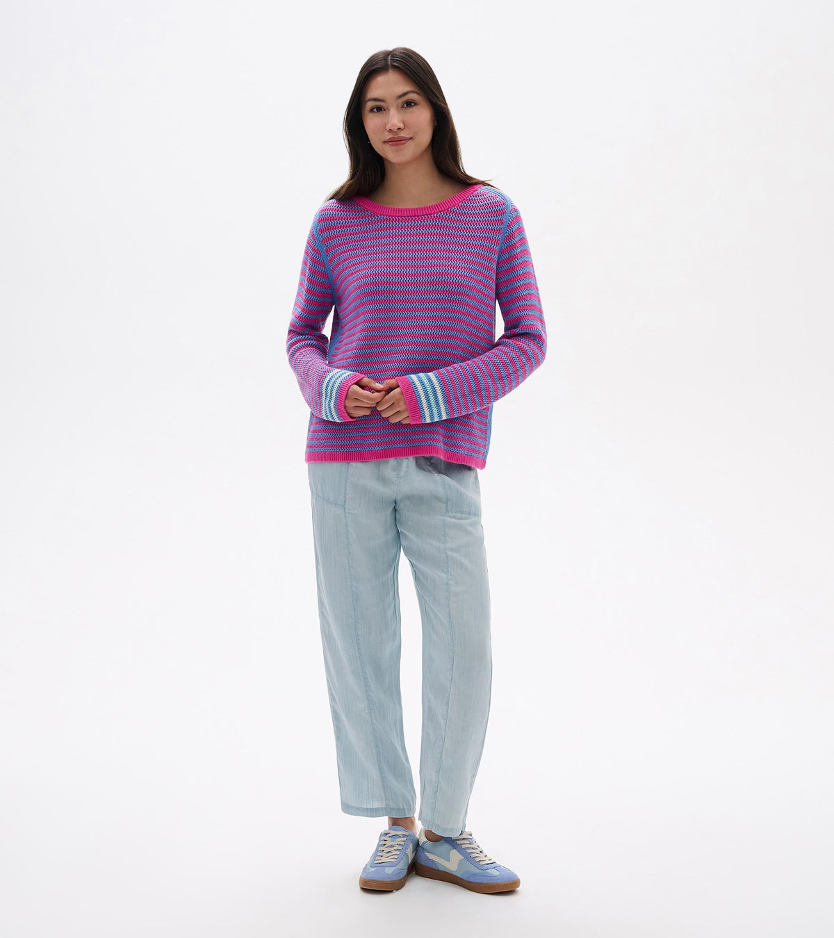 Pointelle Stripe Sweater - South East Summer - Hatley Women