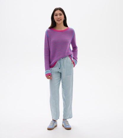 Pointelle Stripe Sweater - South East Summer - Hatley Women