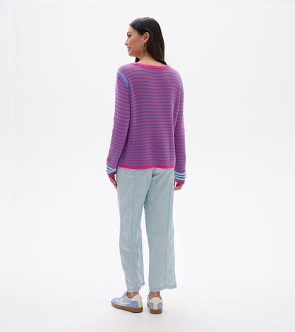 Pointelle Stripe Sweater - South East Summer - Hatley Women
