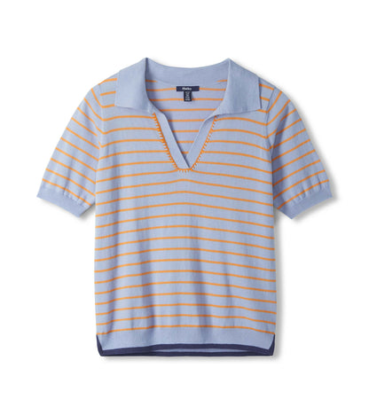 Johnny Collar Top - Serenity Stripe - Hatley Women