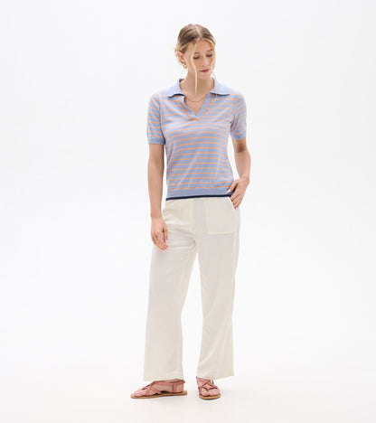 Johnny Collar Top - Serenity Stripe - Hatley Women
