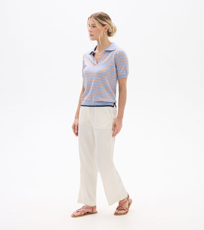 Johnny Collar Top - Serenity Stripe - Hatley Women