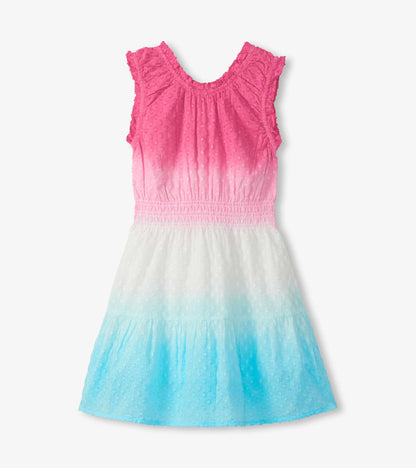 Girls Summer Garden Dip Dye Gathered Dress - Hatley Girls