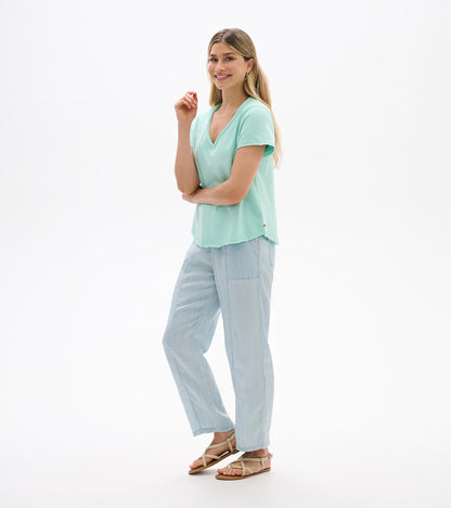 Sadie V-Neck Tee - Sea Glass - Hatley Women