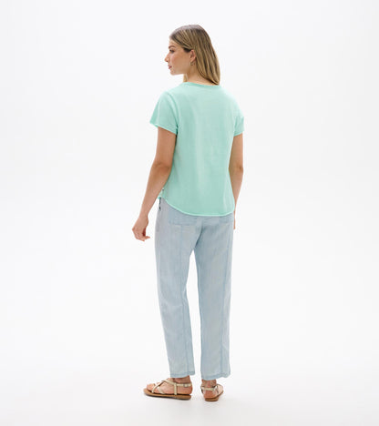 Sadie V-Neck Tee - Sea Glass - Hatley Women