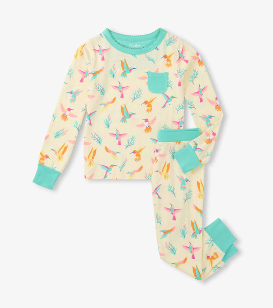 Girls Springtime Hummingbirds Bamboo Pajama Set - Hatley Girls