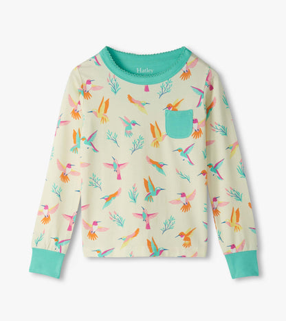 Girls Springtime Hummingbirds Bamboo Pajama Set - Hatley Girls