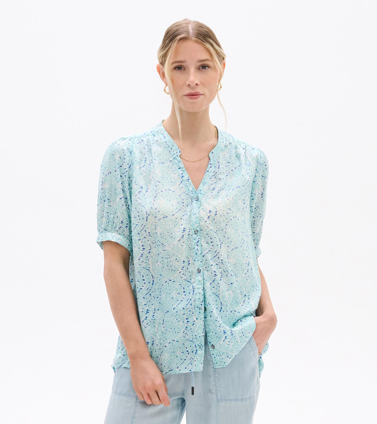 Ivy Blouse - Beach Glass Ikat - Hatley Women