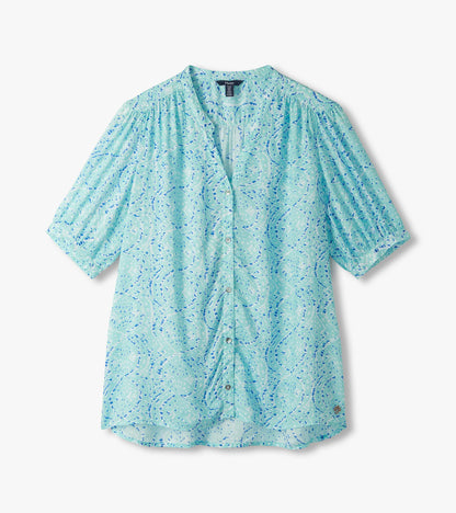 Ivy Blouse - Beach Glass Ikat - Hatley Women
