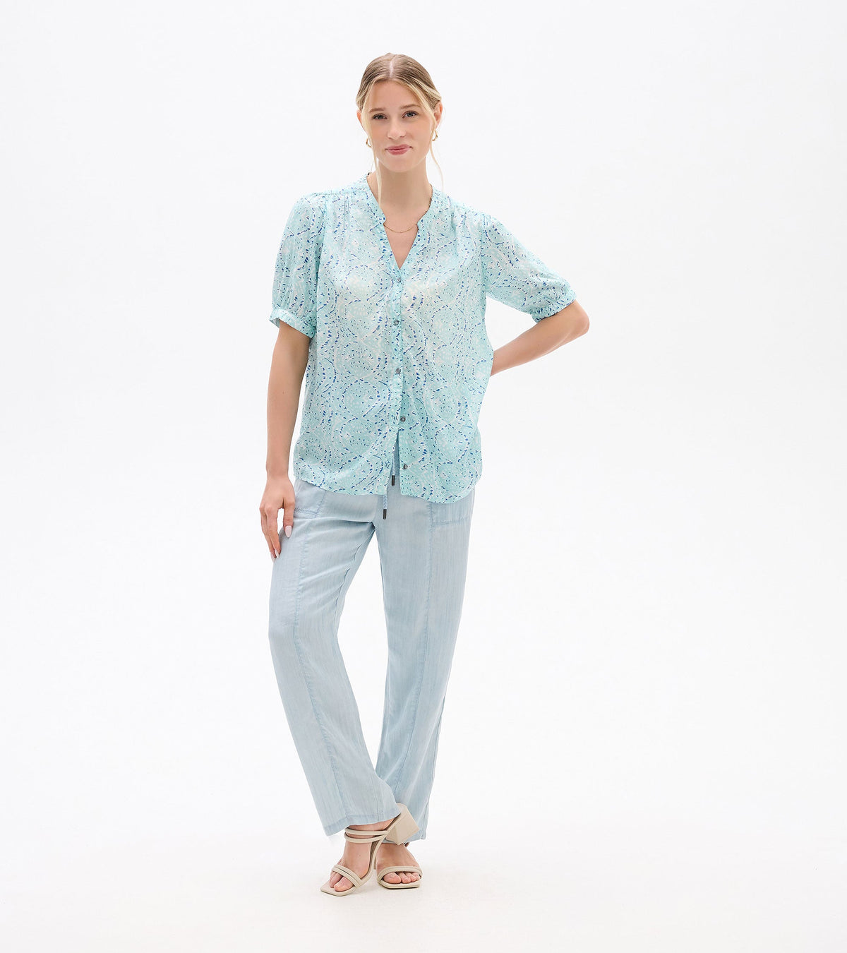 Ivy Blouse - Beach Glass Ikat - Hatley Women